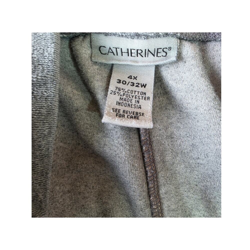 Catherines Pants Womens 4X 30 32W Gray Pull On Capri Cropped Lounge Comfort - Picture 3 of 9